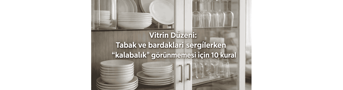 Vitrin Düzeni: Tabak ve bardakları sergilerken 'kalabalık' görünmemesi için 10 kural Vitrin Düzeni: Tabak ve bardakları sergilerken 'kalabalık' görünmemesi için 10 kural
