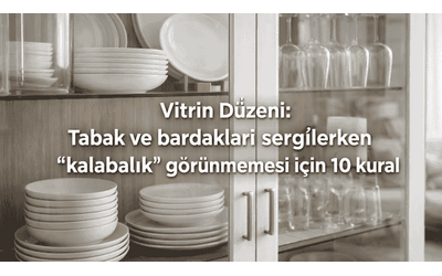 Vitrin Düzeni: Tabak ve bardakları sergilerken 'kalabalık' görünmemesi için 10 kural