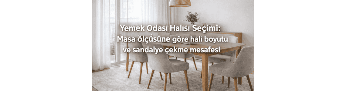 Yemek Odası Halısı Seçimi: Masa ölçüsüne göre halı boyutu ve sandalye çekme mesafesi Yemek Odası Halısı Seçimi: Masa ölçüsüne göre halı boyutu ve sandalye çekme mesafesi