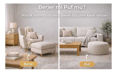 Berjer mi Puf mu? Küçük salonda oturma alanını büyüten karar rehberi
