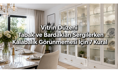 Vitrin Düzeni: Tabak ve bardakları sergilerken 'kalabalık' görünmemesi için 7 kural