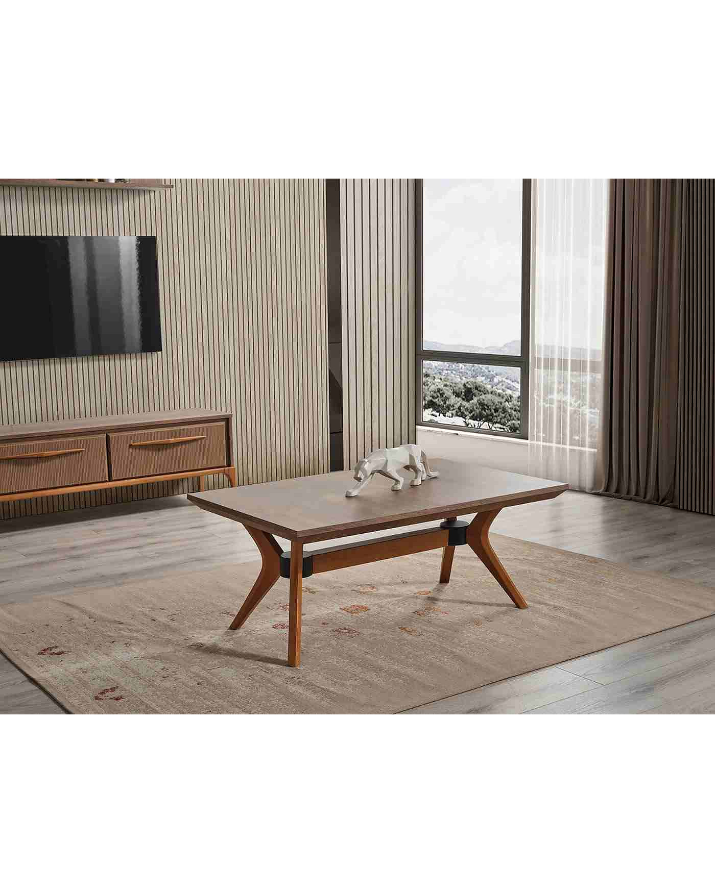 Lima Orta Sehpa - Ahşap Ayaklı Modern Tasarımhpa Lima Orta Sehpa ahşap ayak ve ahşap üst tabla modern tasarım