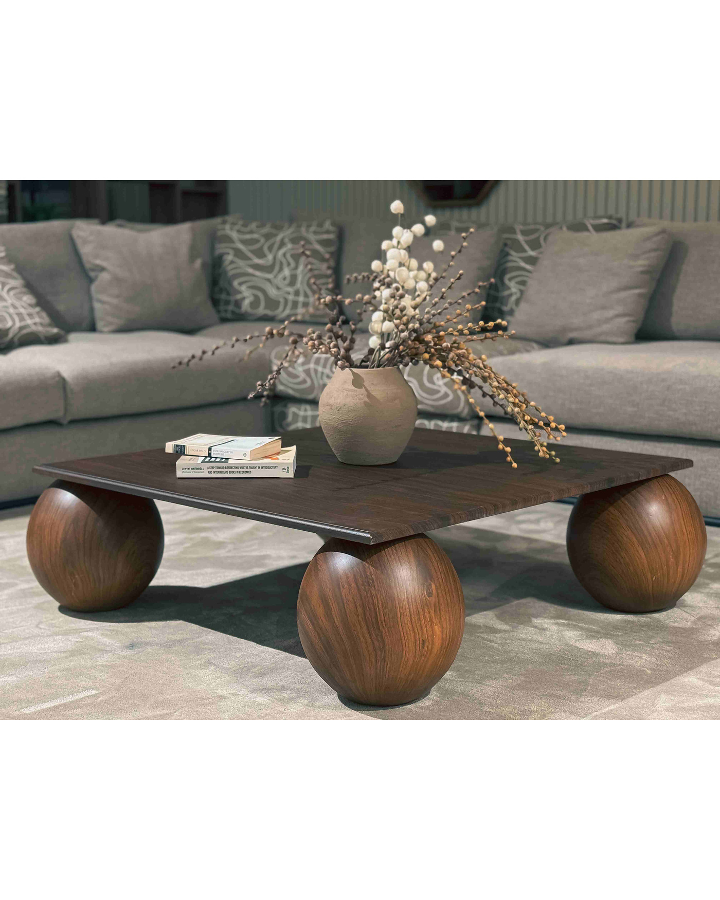 Velura Home Ceviz Ahşap Orta Sehpa Modern kare ahşap sehpa