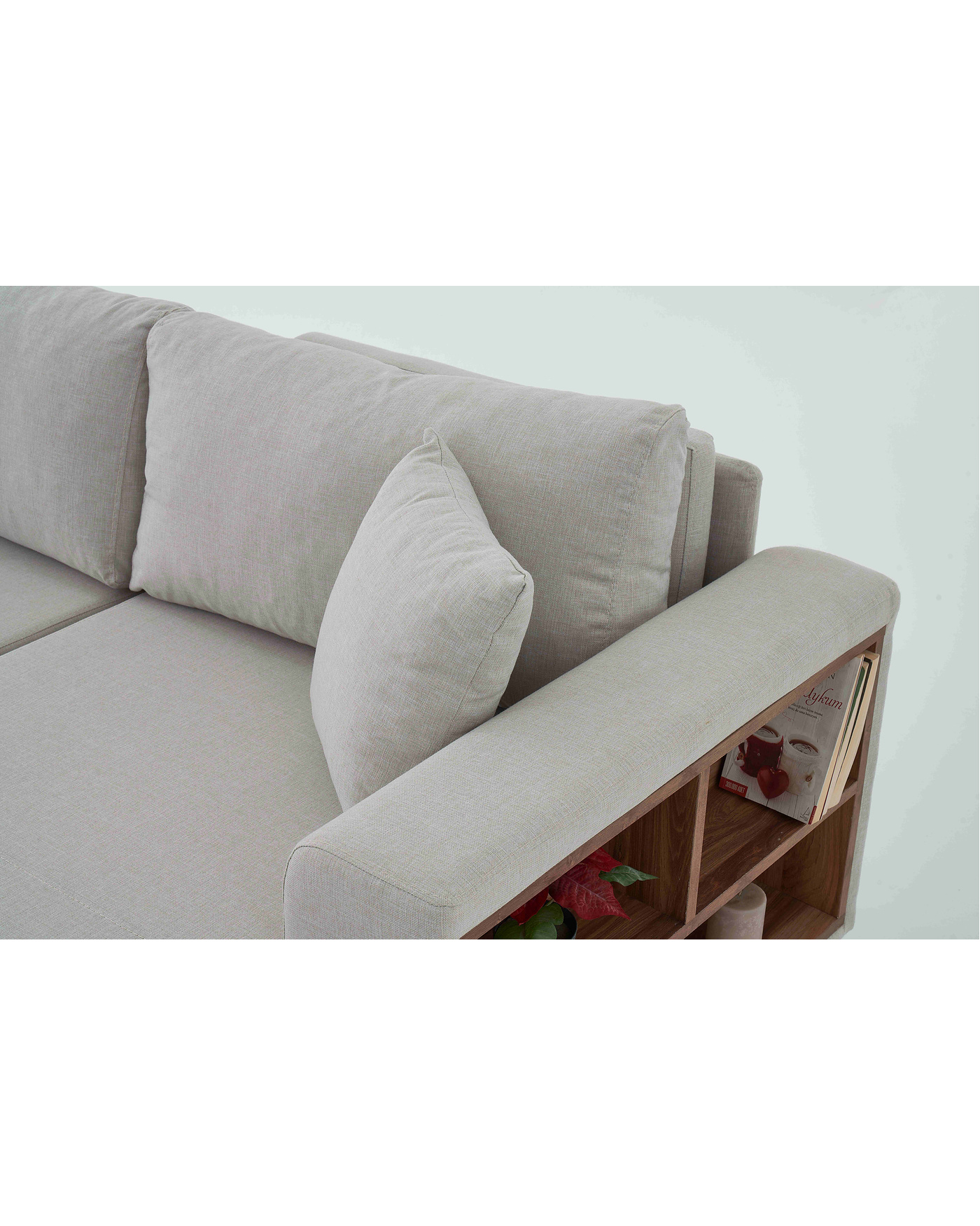 Gri Rengar kitaplıklı koltuk takımı - Velura Home