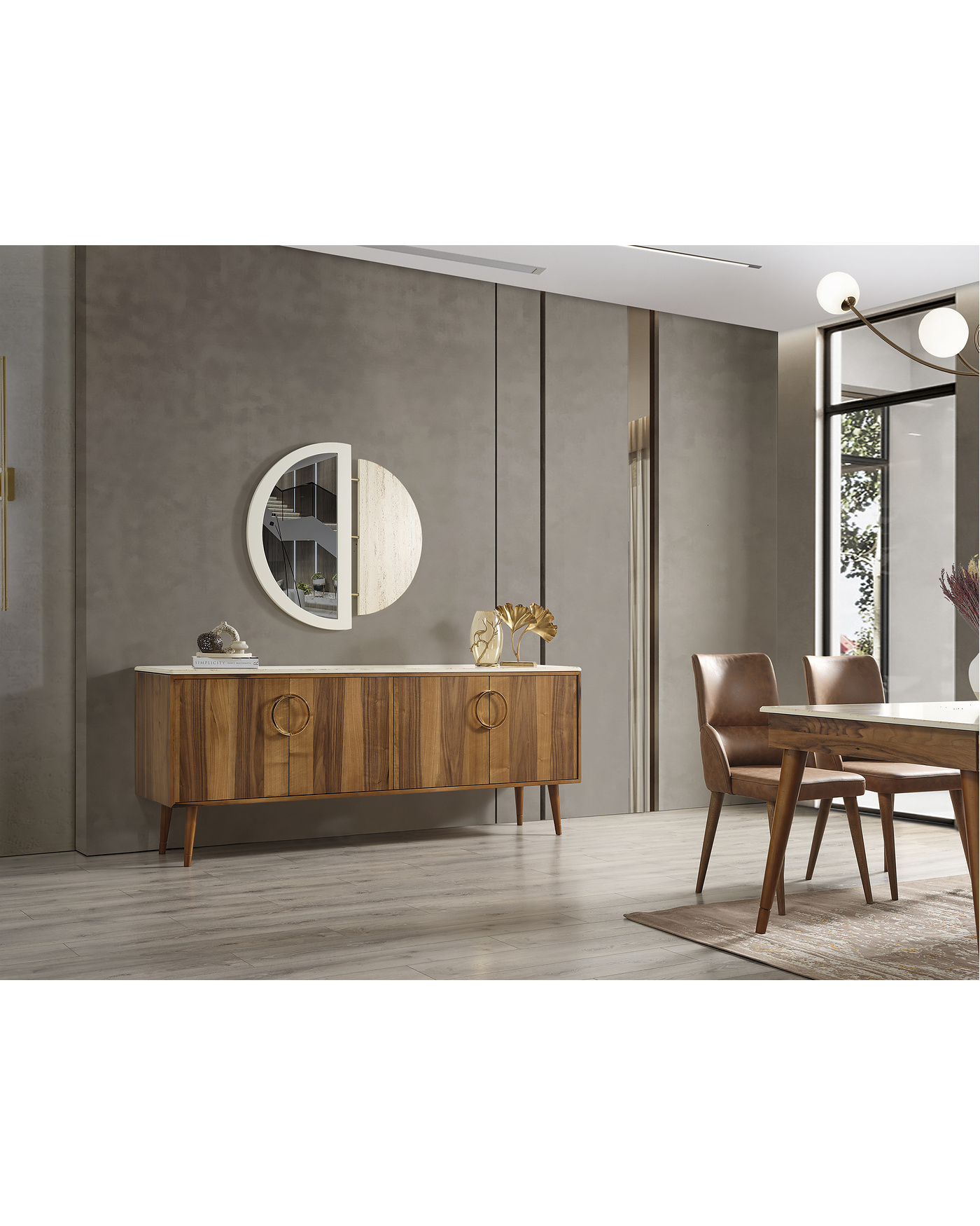Fonksiyonel Depolama Alanlı Konsol Tasarımı Velura Home ceviz renk konsol