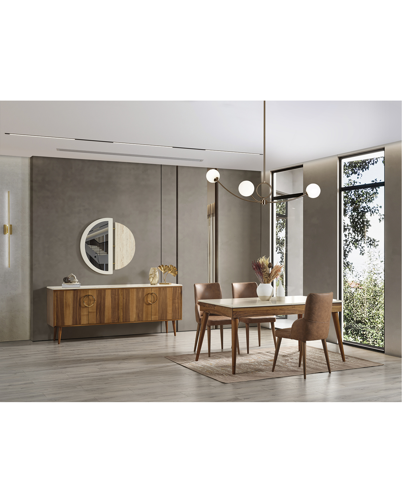 Fonksiyonel Depolama Alanlı Konsol Tasarımı Velura Home ceviz renk konsol