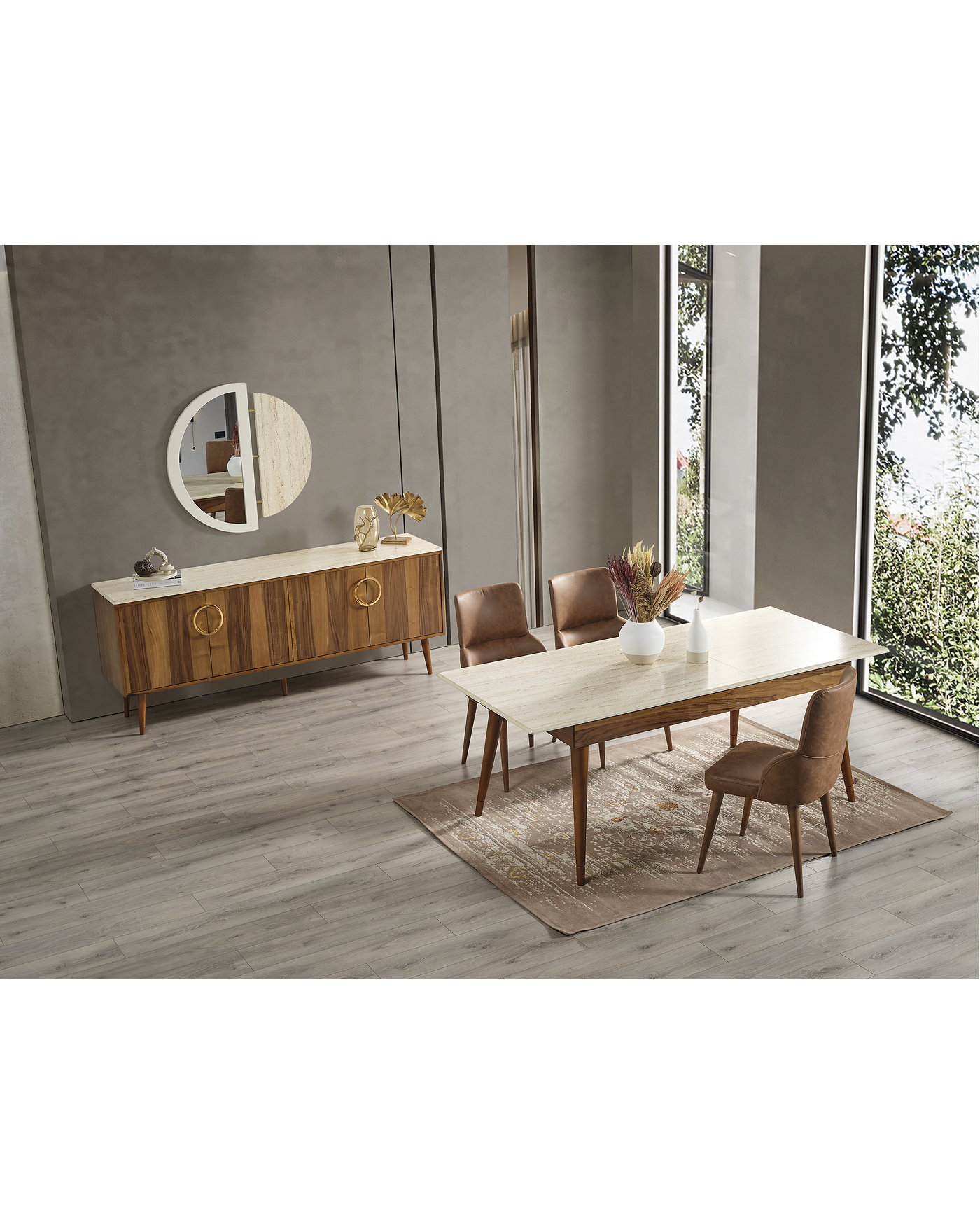Fonksiyonel Depolama Alanlı Konsol Tasarımı Velura Home ceviz renk konsol
