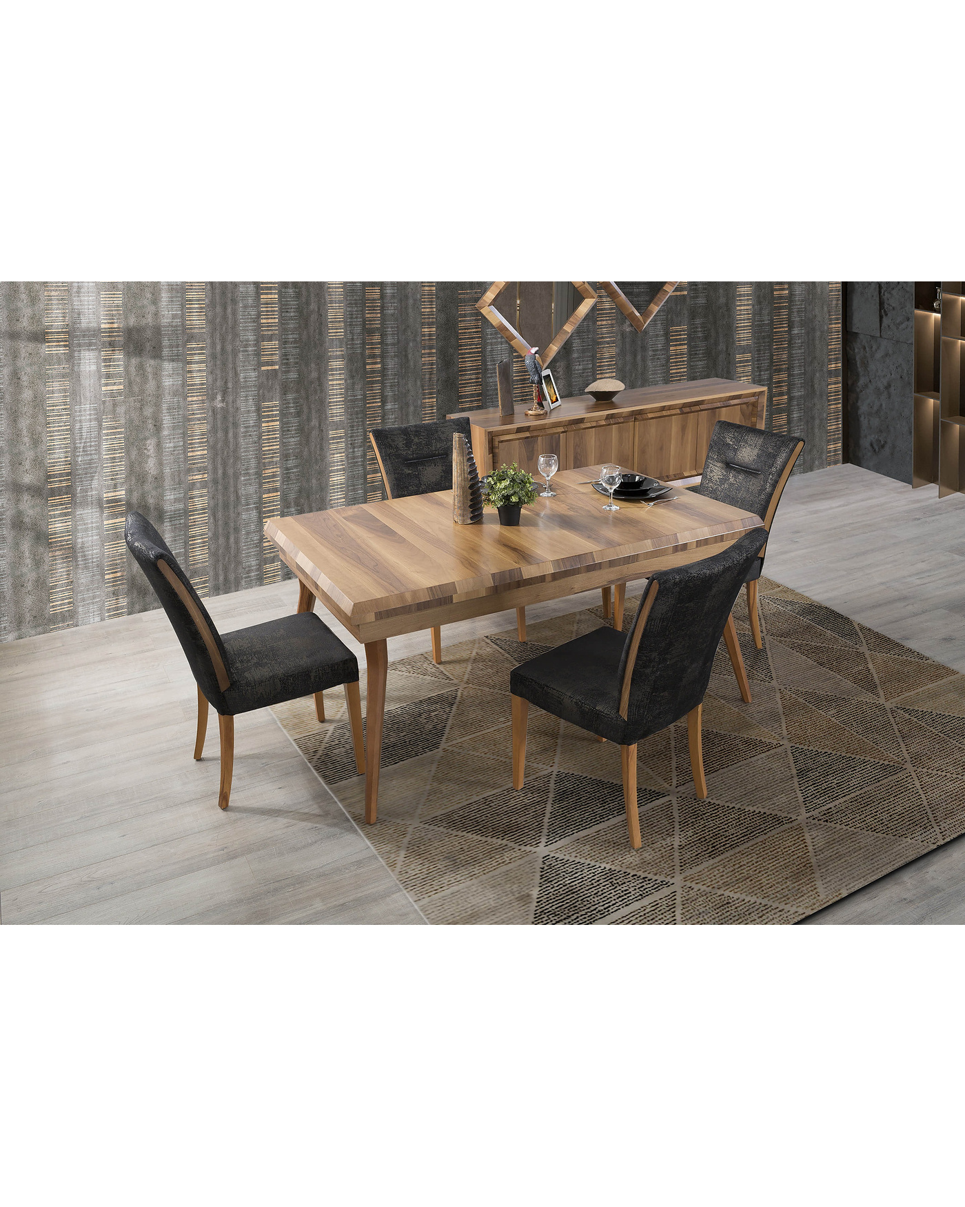 Velura Home ceviz renk yemek takımı modelleri