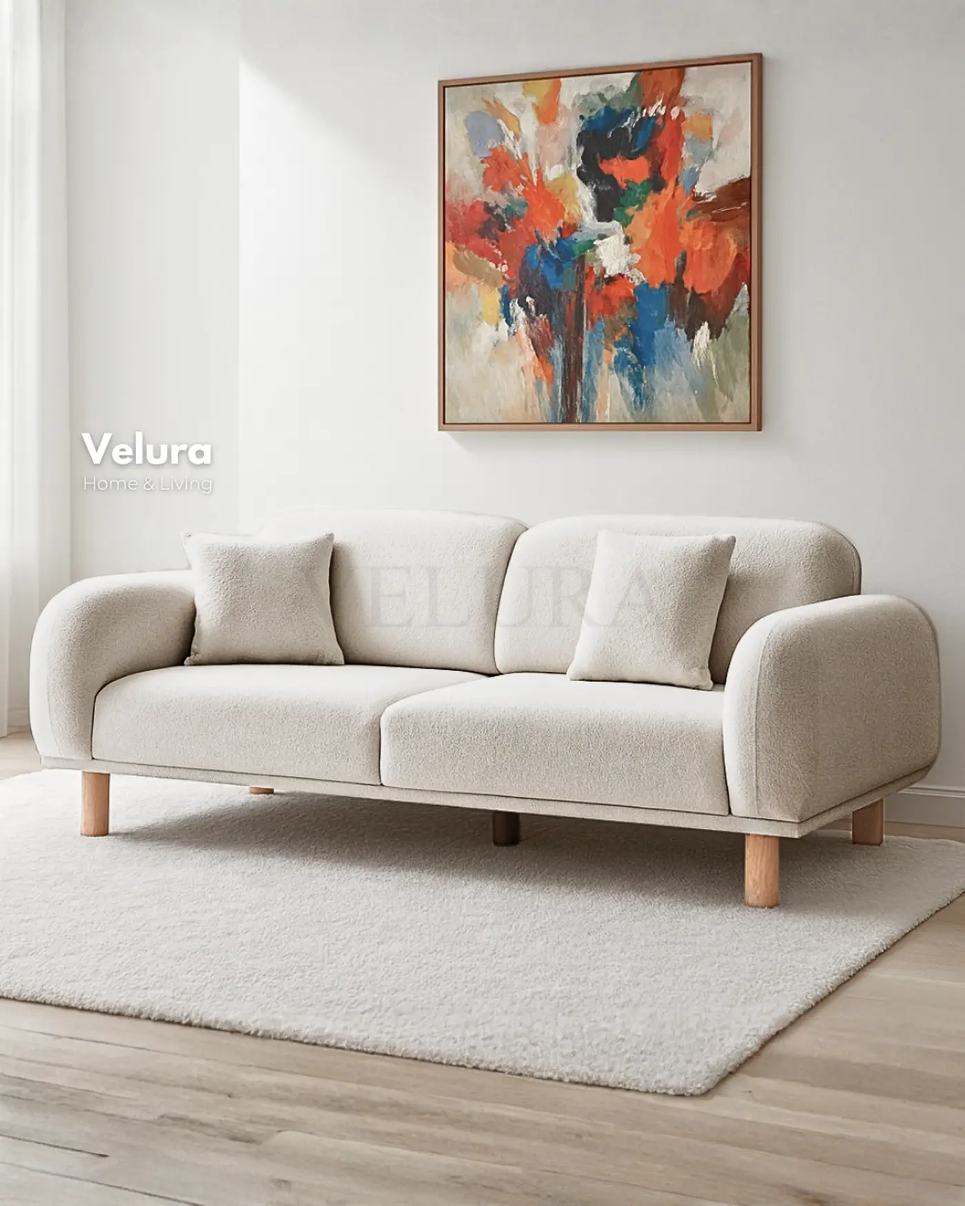 Velura Home Lara Krem koltuk takımı model
