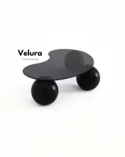 Küre Orta Sehpa - Siyah Top - Fasulye - Füme Cam Küre Orta Sehpa - Siyah Top - Fasulye - Füme Cam