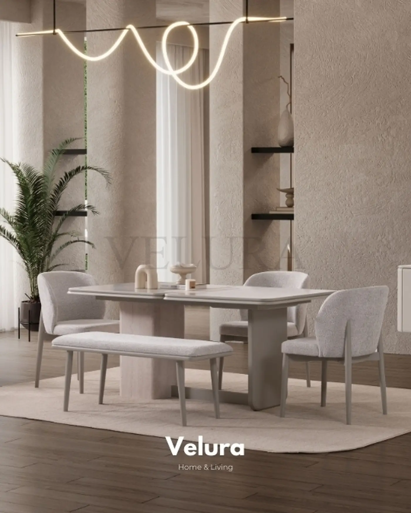 Enna Yemek Takımı - Modern Krem Tasarım Enna Yemek Takımı krem renk modern tasarım
