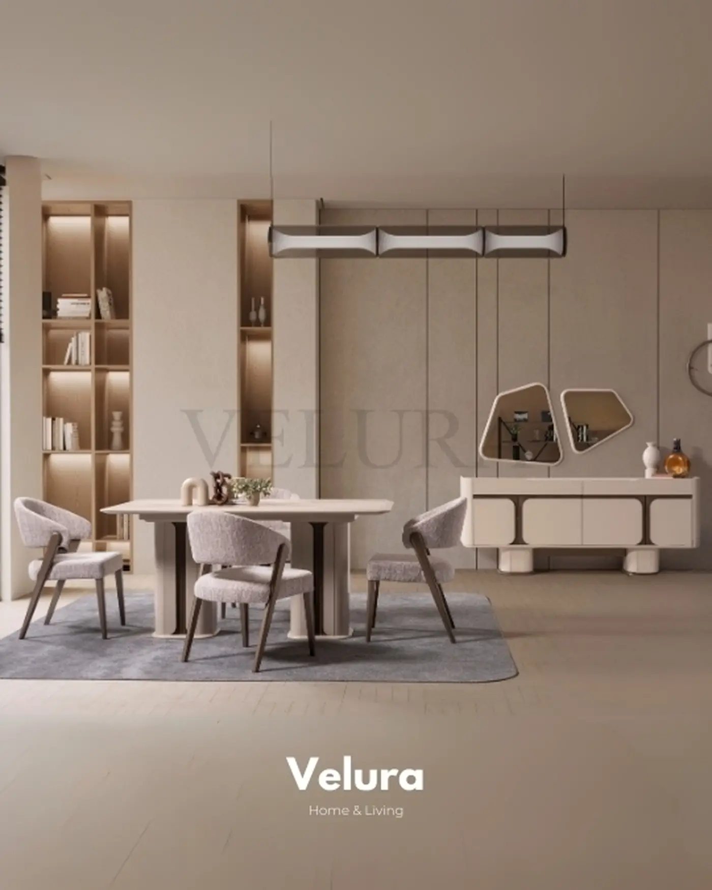 Petra Konsol - Krem Tonlarında Modern Tasarım Velura Home Petra Serisi Konsol