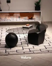 Zaro Desenli Siyah Sehpa - Füme Cam Zaro Desenli Siyah Sehpa - Füme Cam