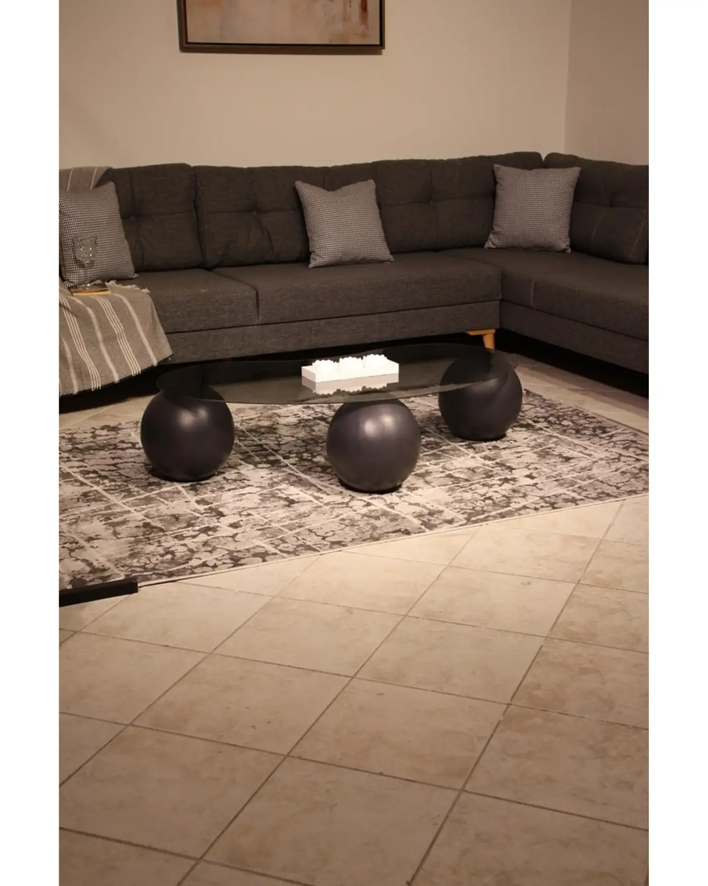 Velura Home antrasit cam sehpa
