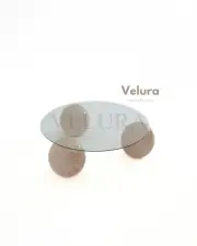 Küre Orta Sehpa - Natural - Yuvarlak Şeffaf Cam