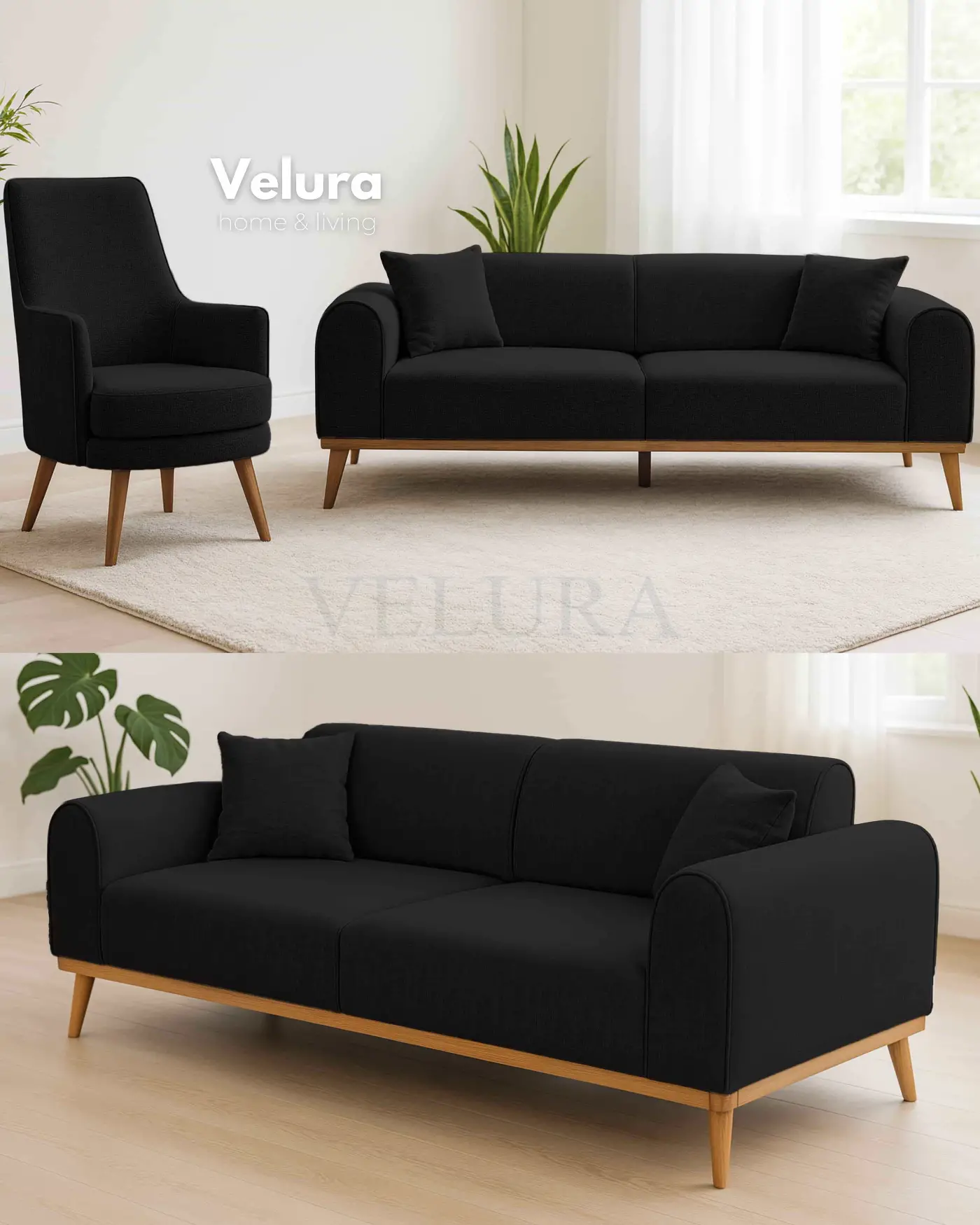 Valo Siyah Berjer - Modern Konfor Valo Siyah Berjer modern tasarım