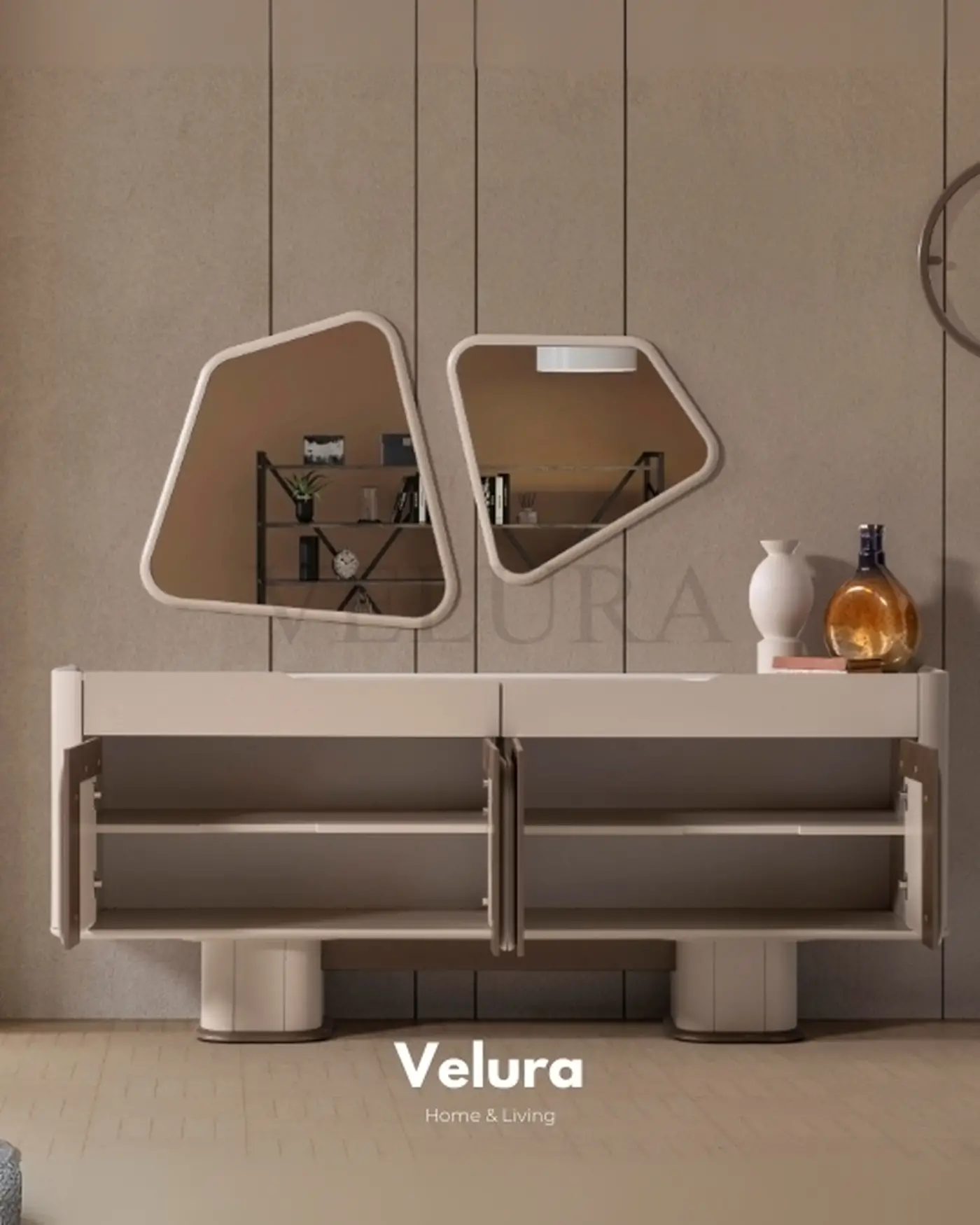 Petra Konsol - Krem Tonlarında Modern Tasarım Velura Home Petra Serisi Konsol