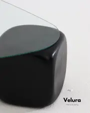 Küre Orta Sehpa - Siyah Zar - Üçgen - Şeffaf Cam