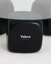 Küre Orta Sehpa - Siyah Zar - Yuvarlak - Şeffaf Cam