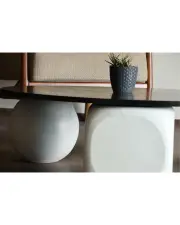 Küre Ahşap Orta Sehpa - S.Yuvarlak & B.Zar & Beyaz