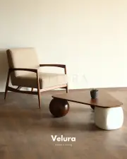 Küre Orta Sehpa - 2 Ceviz Top & 1 Beyaz Zar - Üçgen - Ceviz Mdf Küre Orta Sehpa - 2 Ceviz Top & 1 Beyaz Zar - Üçgen - Ceviz Mdf