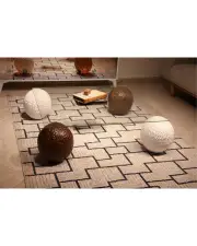 Küre Orta Sehpa - 2 Dragon (Ceviz) & 2 Dragon (Beyaz) - Kare - Şeffaf Cam