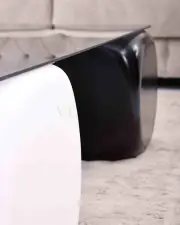 Küre Orta Sehpa & 2 Siyah Zar - 2 Beyaz Zar - Füme Kare Cam
