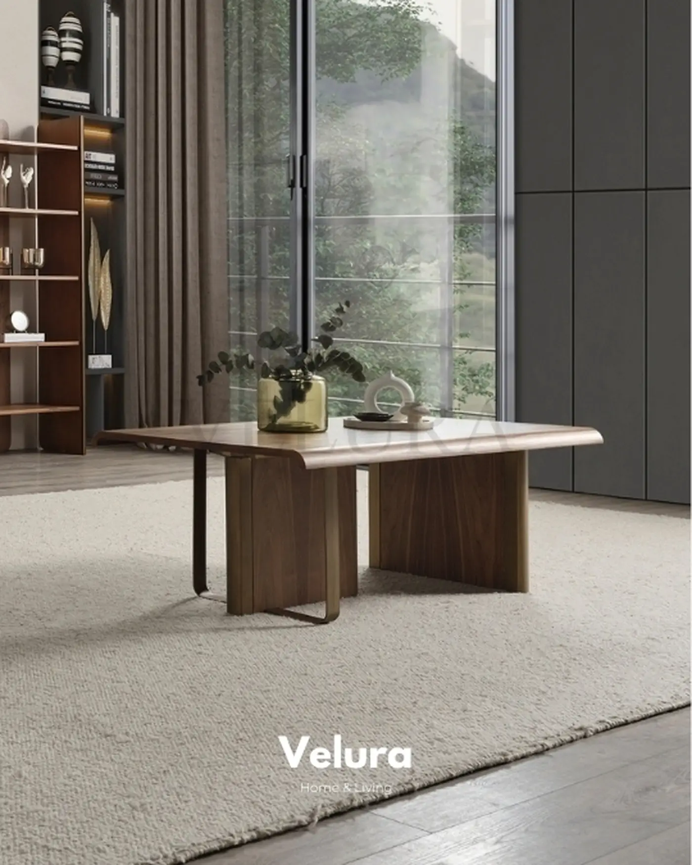 Efsun Orta Sehpa - Velura Home Ceviz Renk Ahşap Orta Sehpa