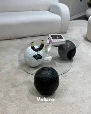Küre Desenli Orta Sehpa - Siyah & Beyaz Küre Desenli Orta Sehpa - Siyah & Beyaz