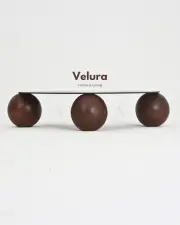 Küre Orta Sehpa - Koyu Ceviz Top - Fasulye - Füme Cam 