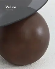 Küre Orta Sehpa - Koyu Ceviz Top - Fasulye - Füme Cam 