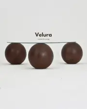Küre Orta Sehpa - Koyu Ceviz Top - Üçgen - Şeffaf Cam 