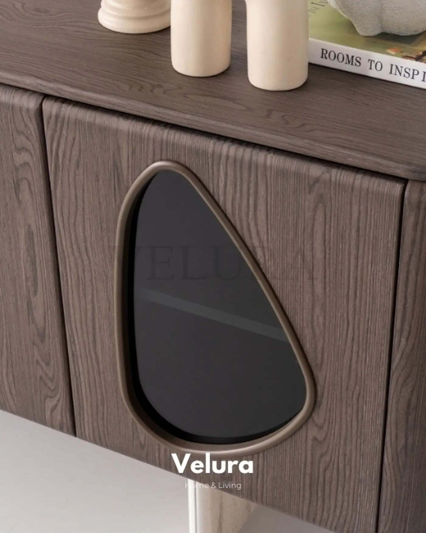 Enna Plus Yemek Takımı ceviz ve krem modern tasarım