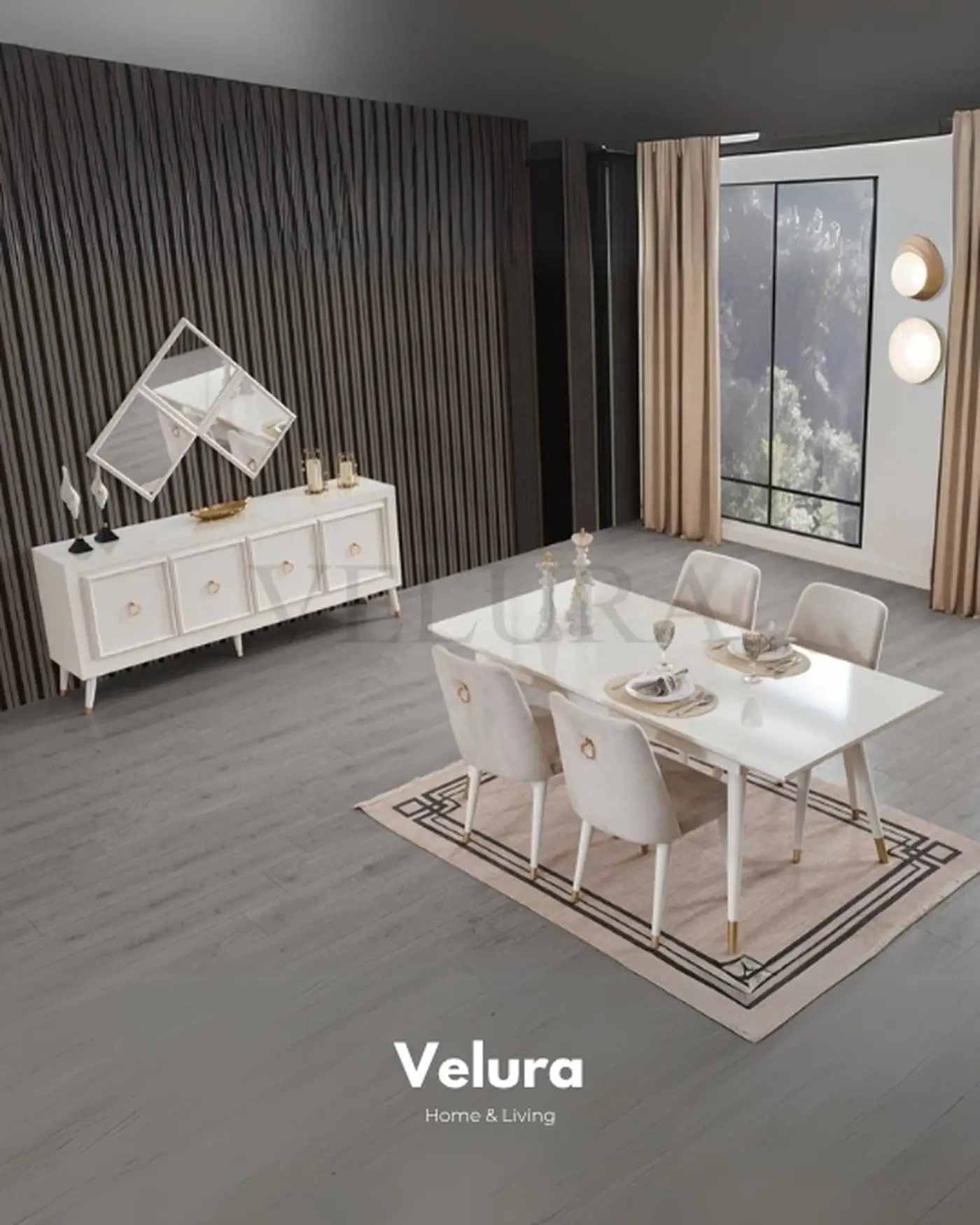 Minimalist ve Kullanışlı Konsol Modelleri Velura Home krem renk konsol