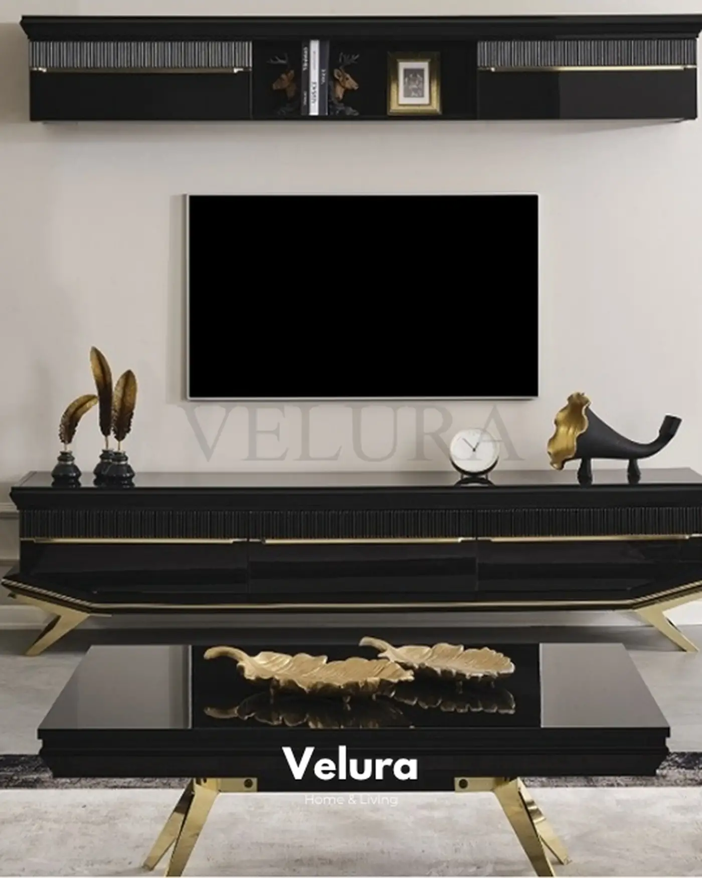 Maserati Orta Sehpa - Gold Ayak Siyah Parlak Tabla Maserati Orta Sehpa gold ayak siyah parlak tabla modern tasarım