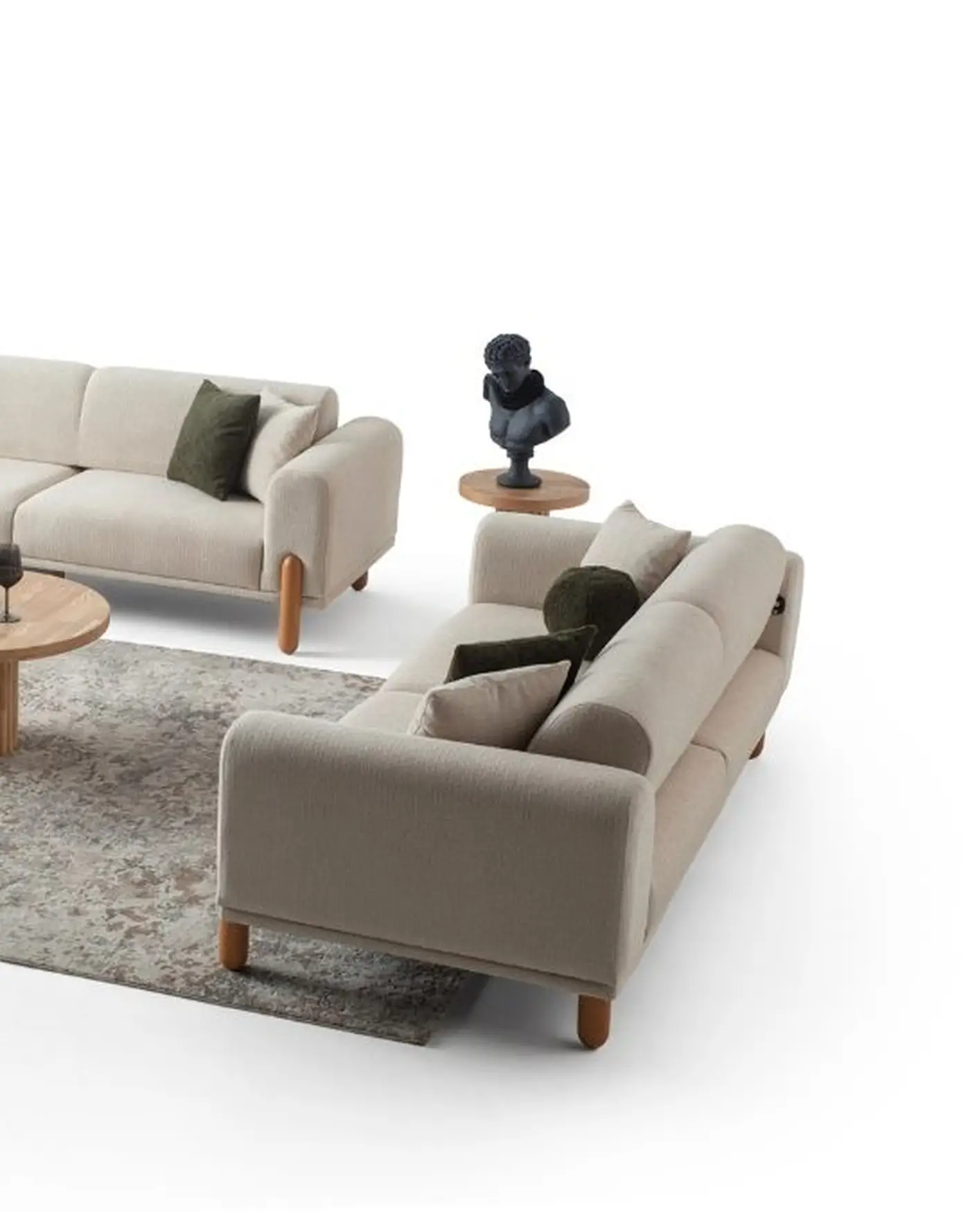 Damla Koltuk – 1. sınıf kumaşlı, ahşap ayaklı, modern tekli koltuk modeli