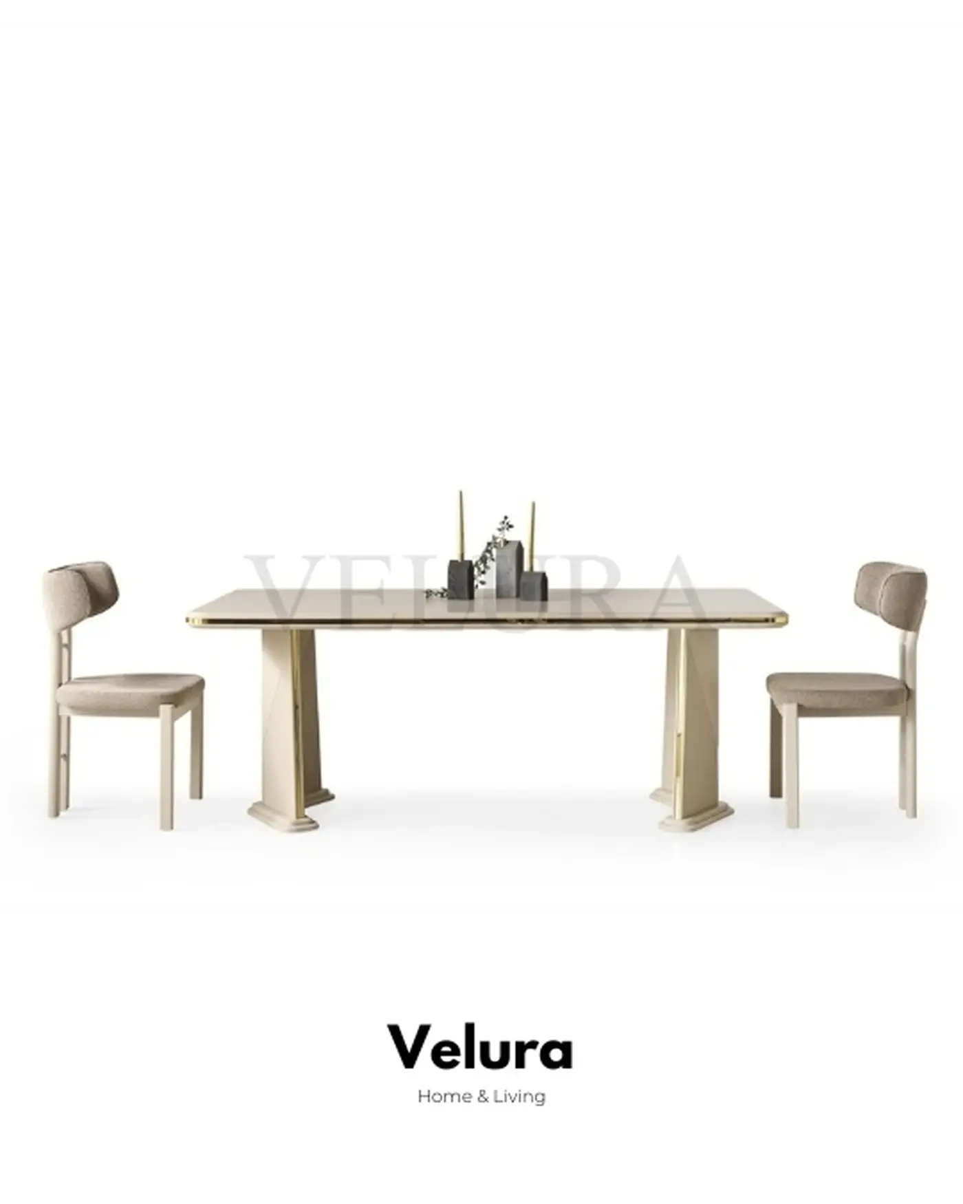 Velura Home Altın Detaylı Yemek Masası Venti Gold Yemek Masası - Gold Detaylı ve Modern