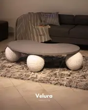 Desenli Beyaz Sehpa - Antrasit Fasülye Mdf Desenli Beyaz Sehpa - Antrasit Fasülye Mdf