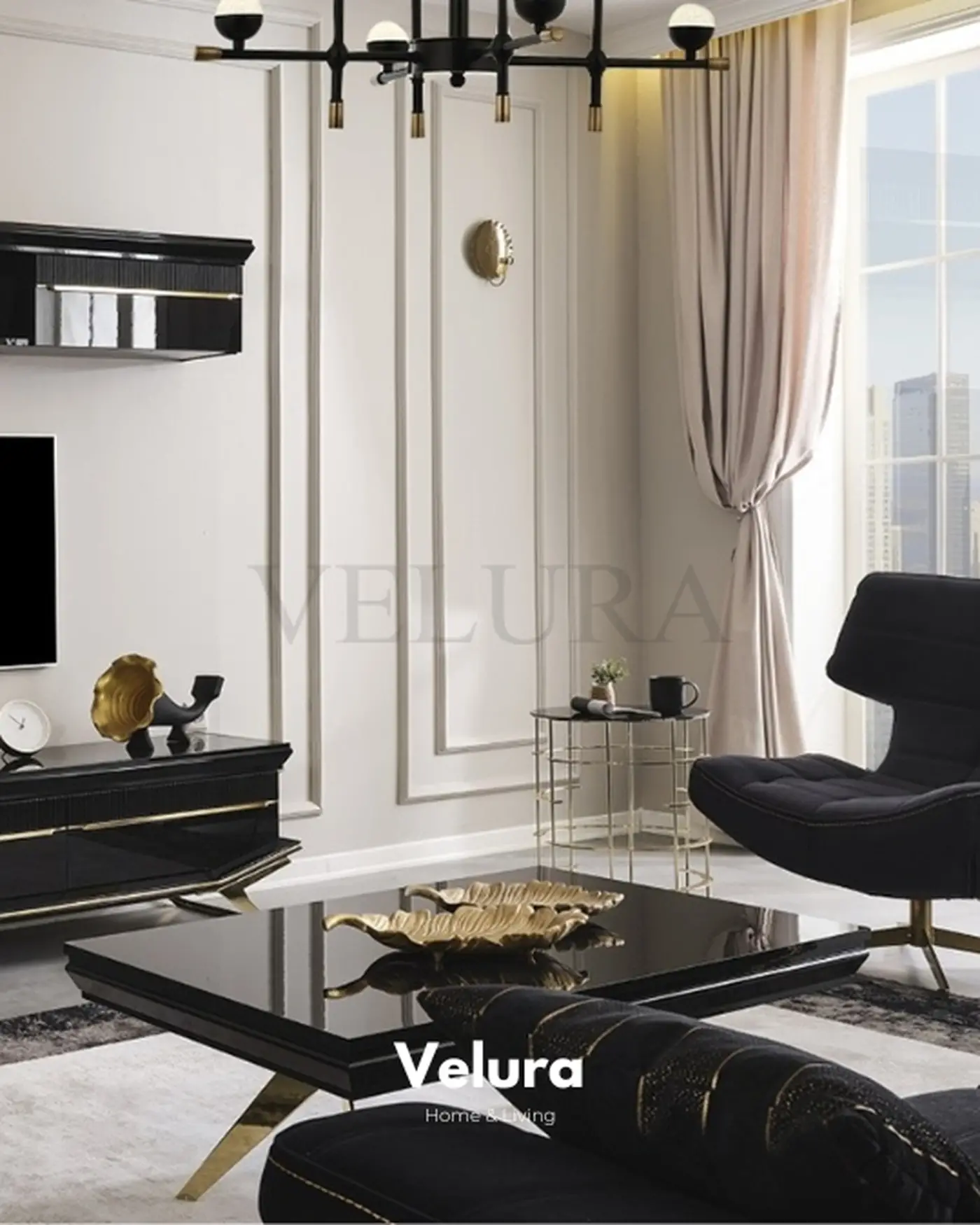 Maserati Orta Sehpa - Gold Ayak Siyah Parlak Tabla Maserati Orta Sehpa gold ayak siyah parlak tabla modern tasarım