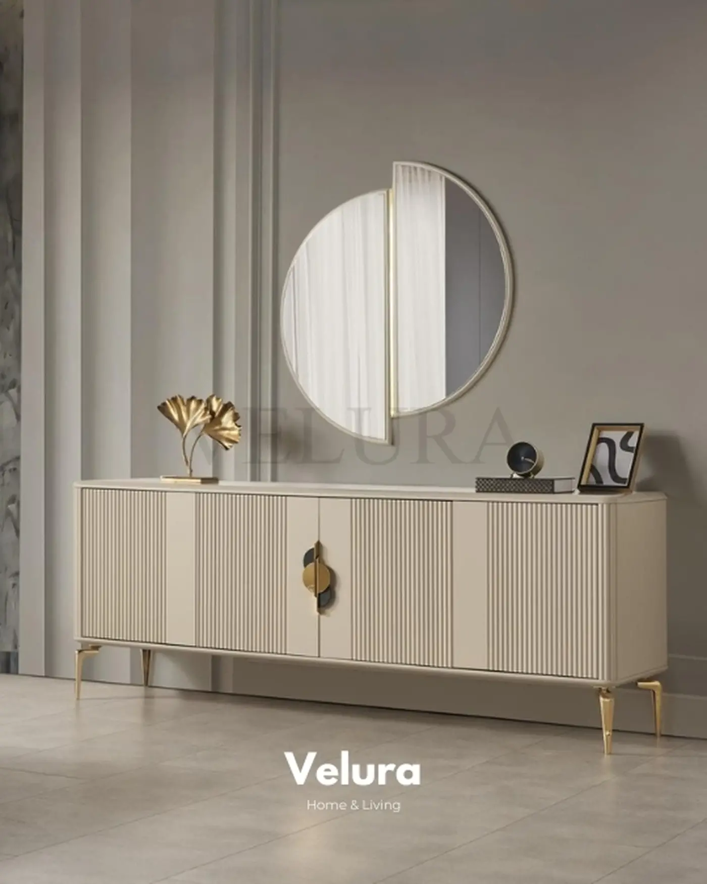 Venti Gold Konsol - Modern Altın Detaylı Venti Gold Konsol - Modern Altın Detaylı