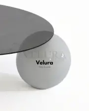 Küre Orta Sehpa - Beyaz- Yuvarlak Füme Cam Küre Orta Sehpa - Beyaz- Yuvarlak Füme Cam