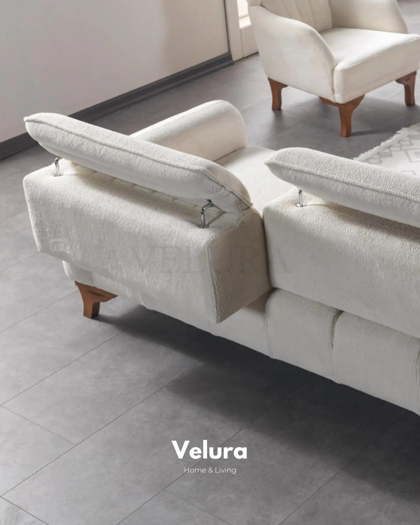 Azra koltuk takımı Angel kumaş yerden yüksek modern salon