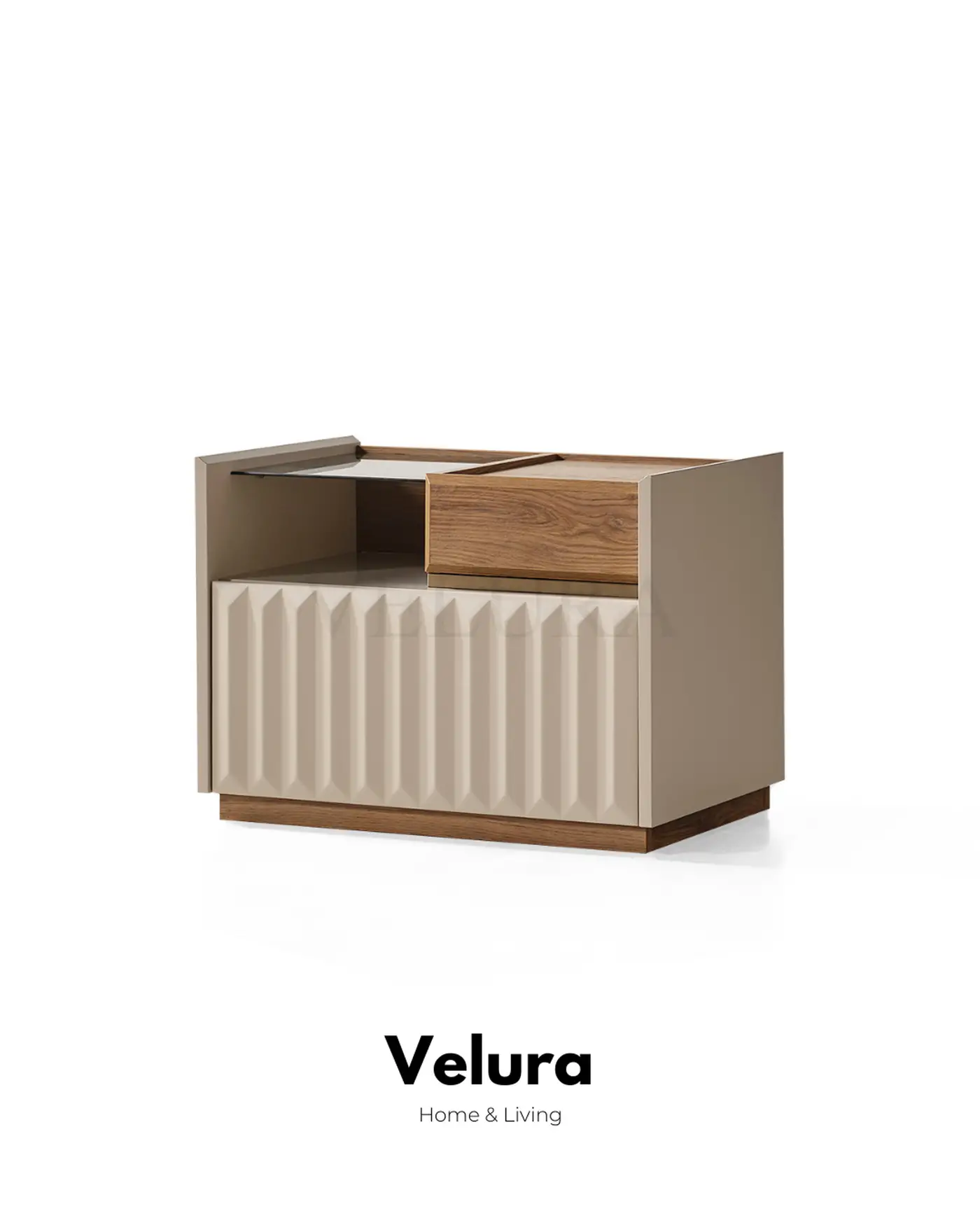 Alfa Komodin krem renk modern komodin genel görünüm
