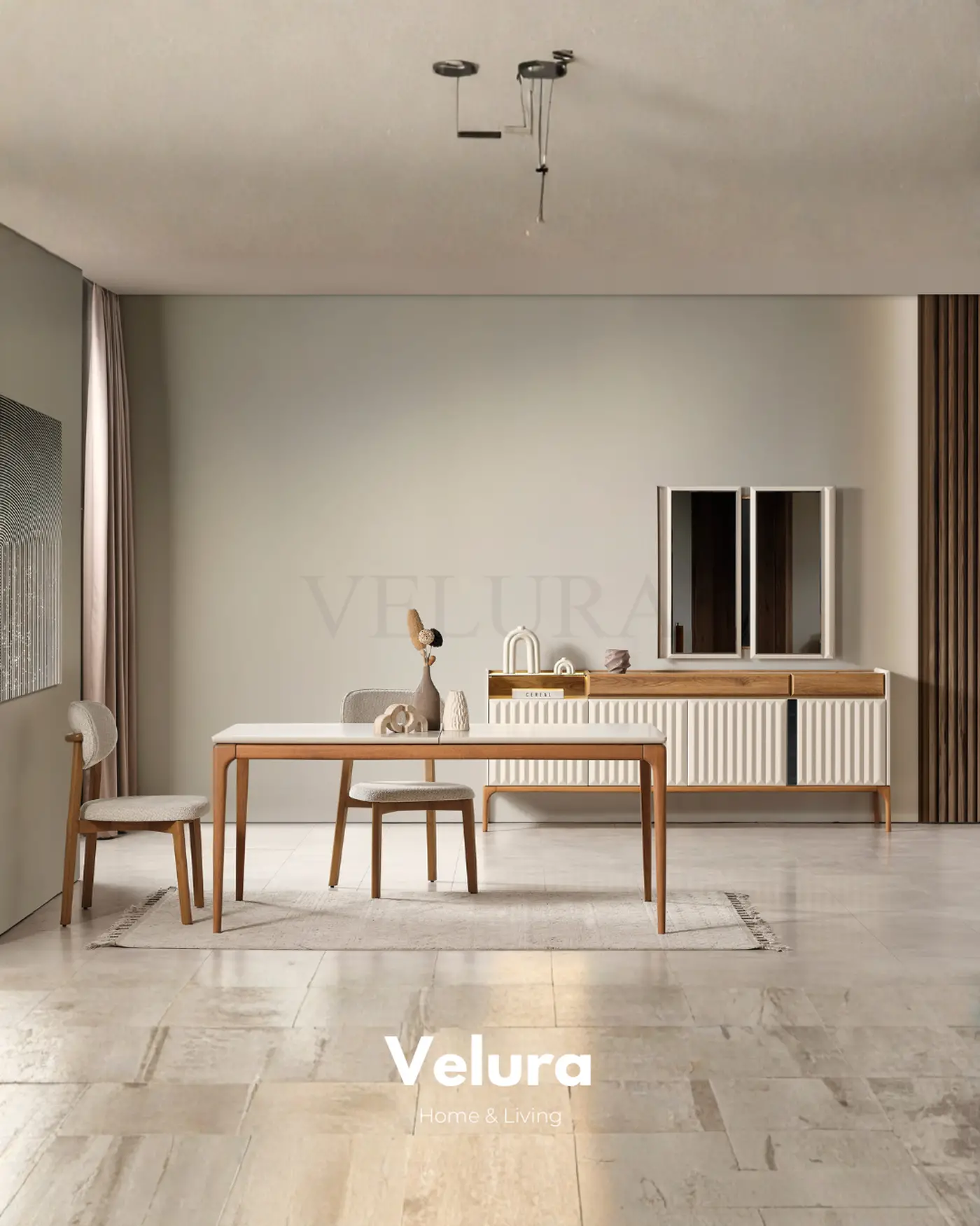 Alfa konsol 2 çekmeceli 4 kapaklı depolama alanlı modern konsol