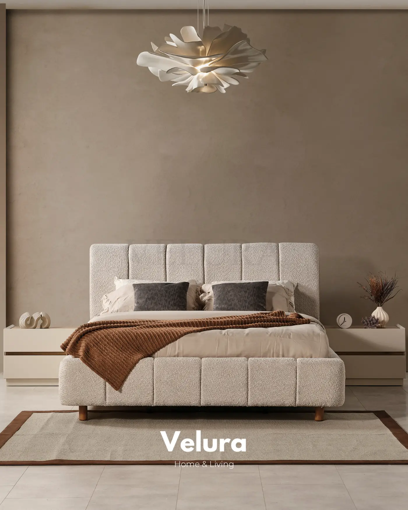 Aura komodin krem modern suntalam 2 çekmeceli 65 cm genişlik