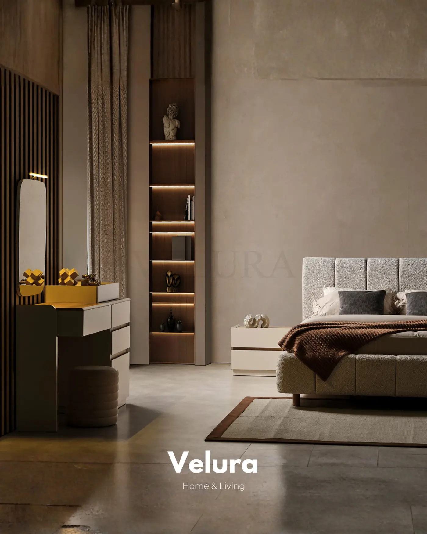 Aura şifonyer krem modern suntalam 3 çekmeceli 1 kapaklı takı çekmeceli