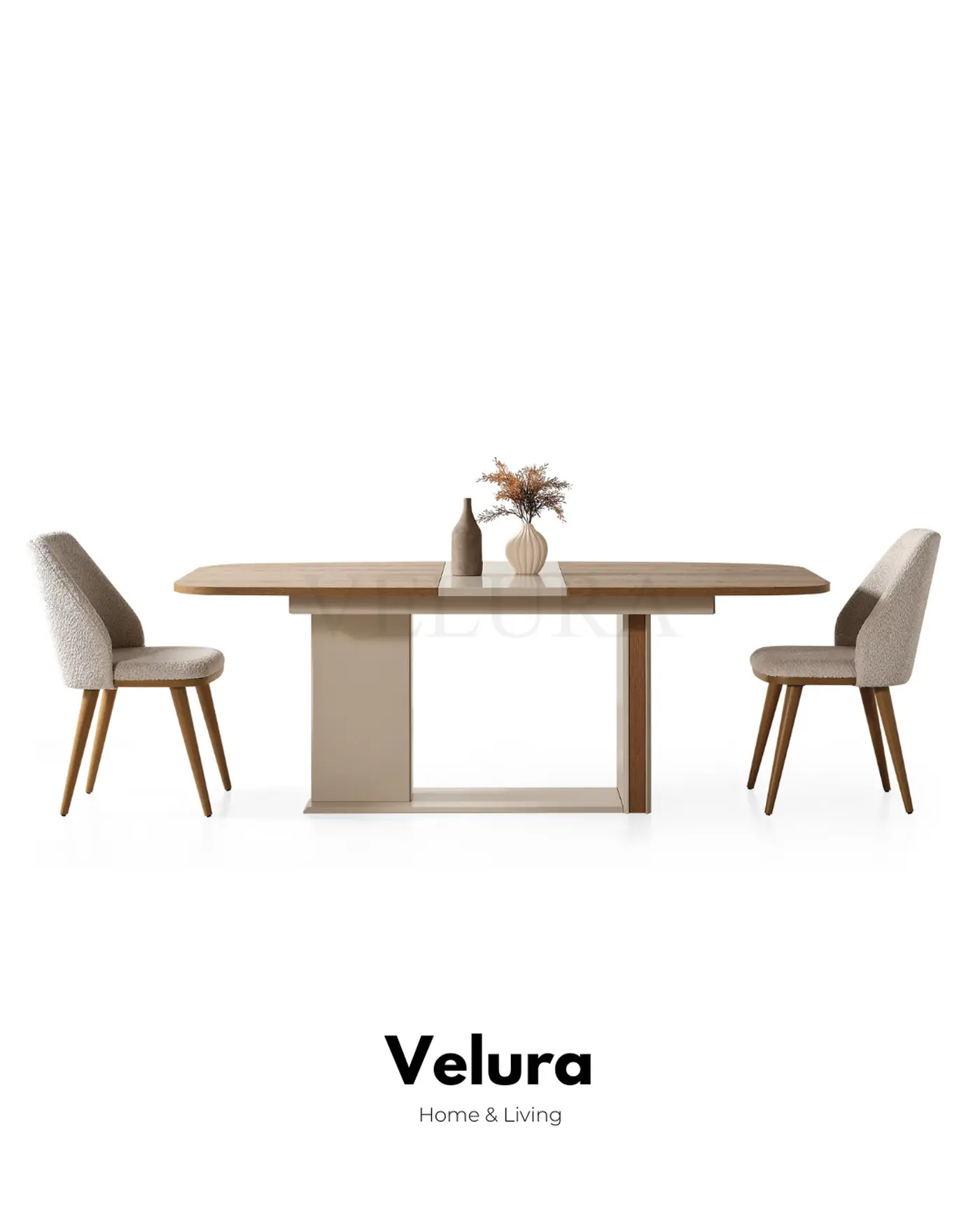 Aura modern krem yemek masası suntalam mekanizmalı masa modeli