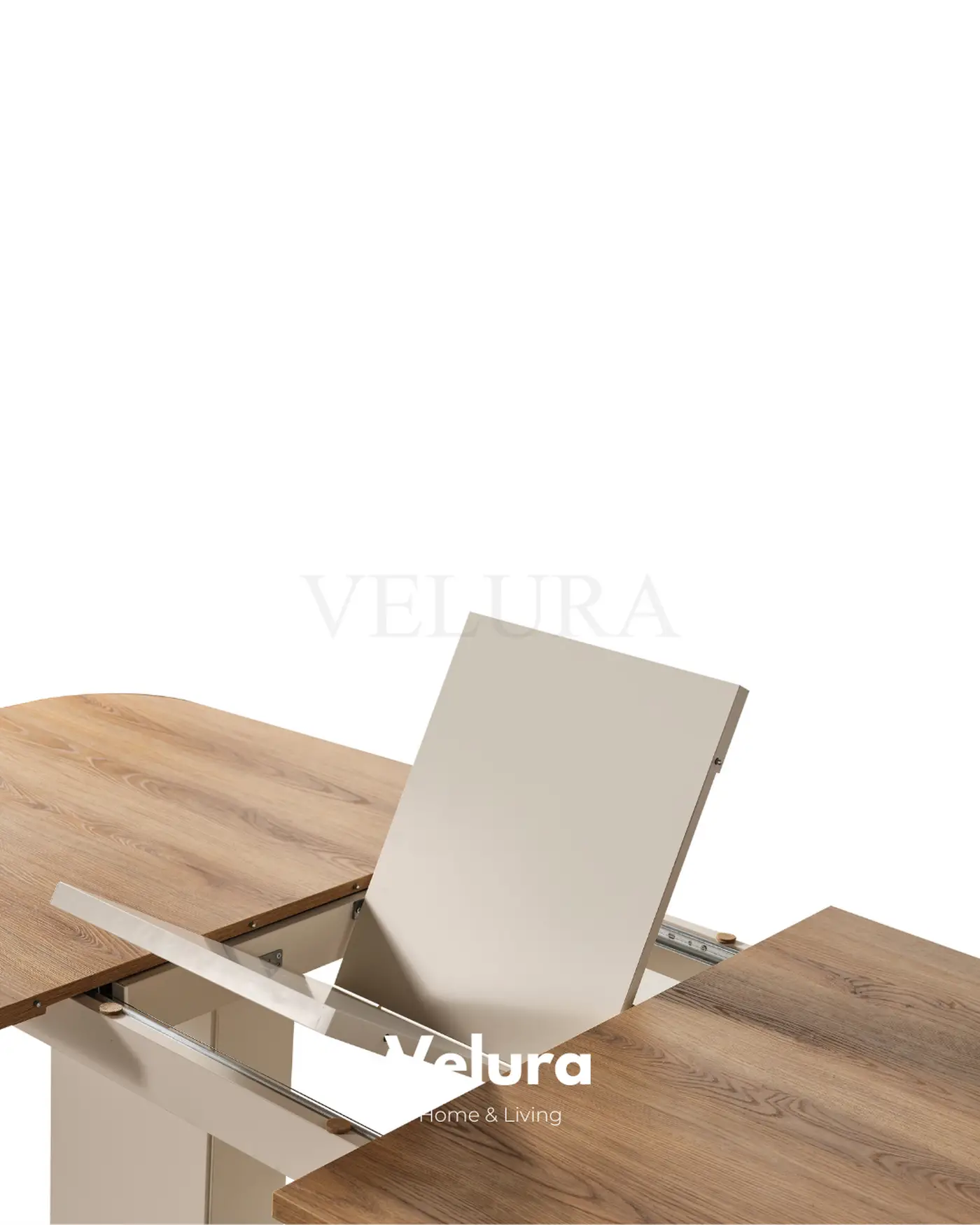 Aura modern krem yemek masası suntalam mekanizmalı masa modeli