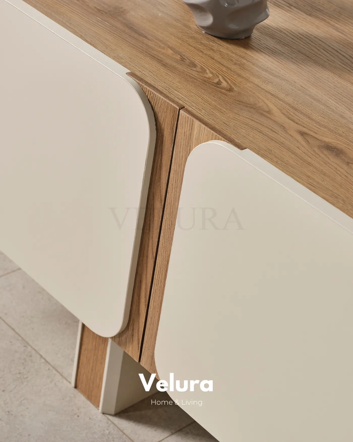 Aura konsol krem modern 4 kapaklı 208 cm genişlik