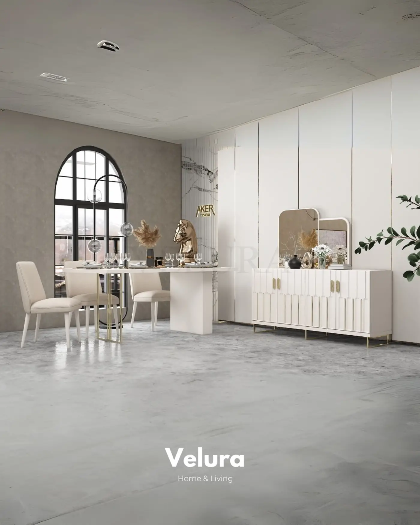 Destan Yemek Masası beyaz renk